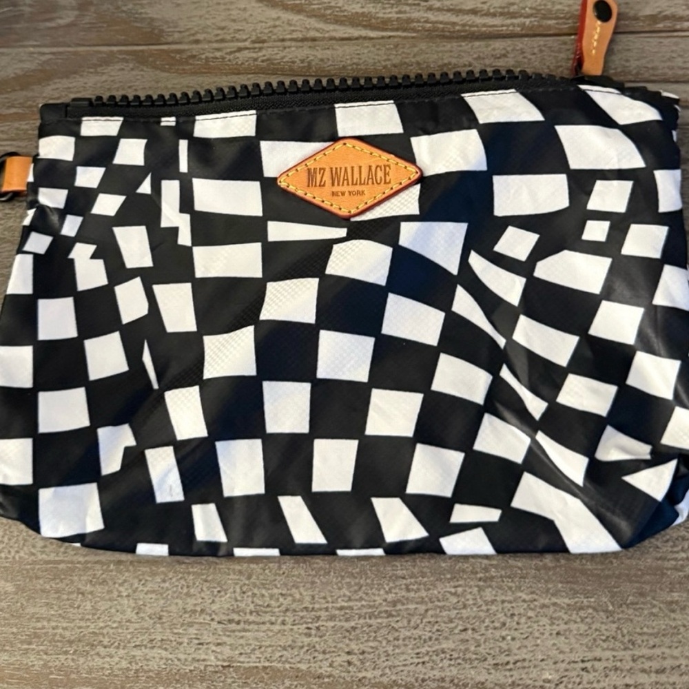 Mz Wallace black and white checkerboard pouch